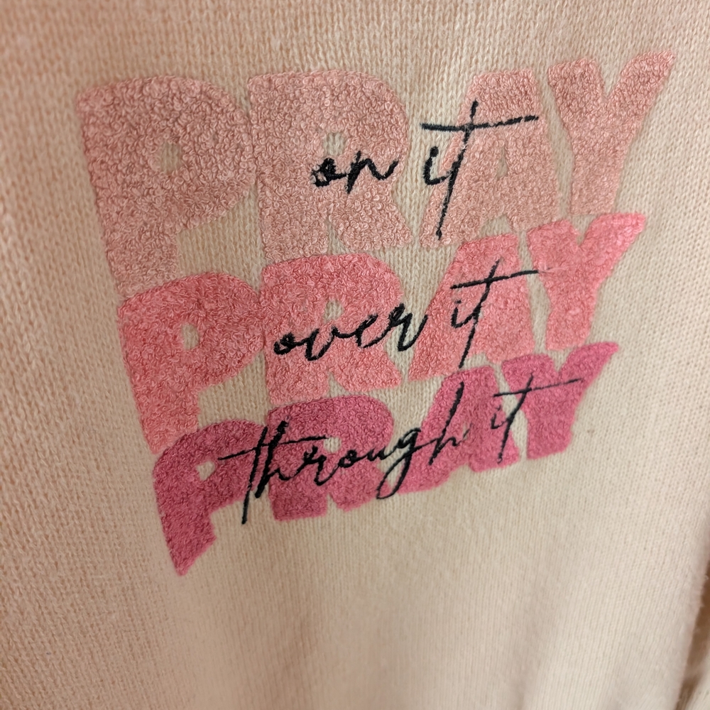 Love In Faith Light Pink Ombre Pink Graphic Crewneck Sweater - Picture 2 of 7